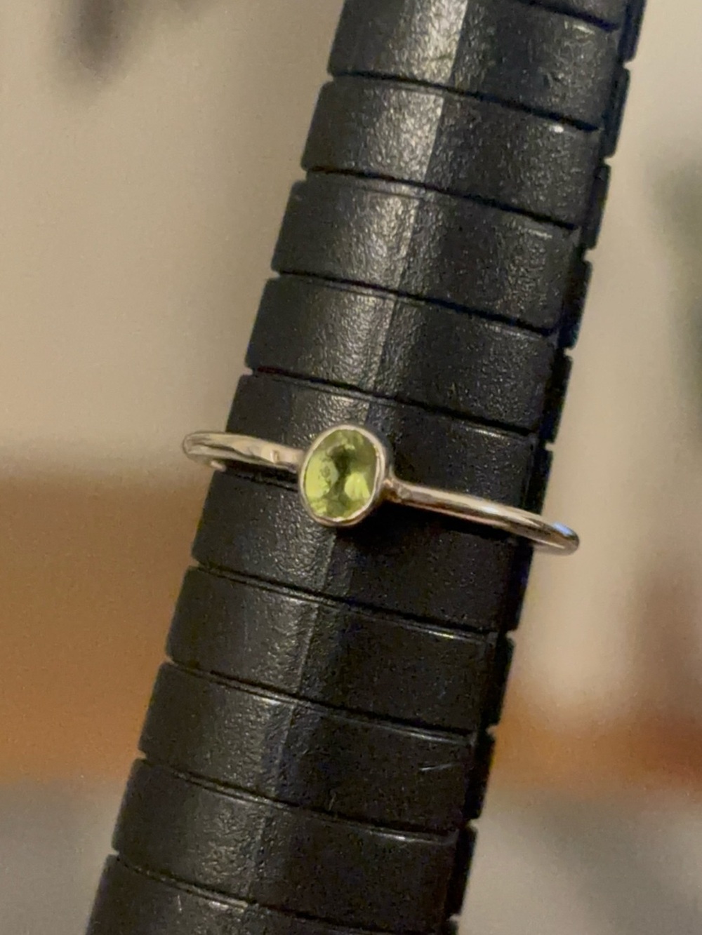 Sterling Silver Peridot Ring - 925 Dainty Gemstone Ring
